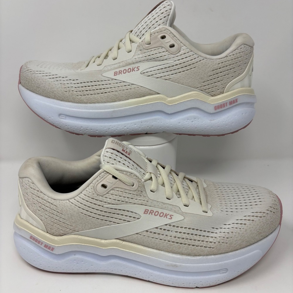 Brooks Ghost Max 2 Women's Size 9 White Pink Running Shoes (1204201B190) - Picture 2 of 8